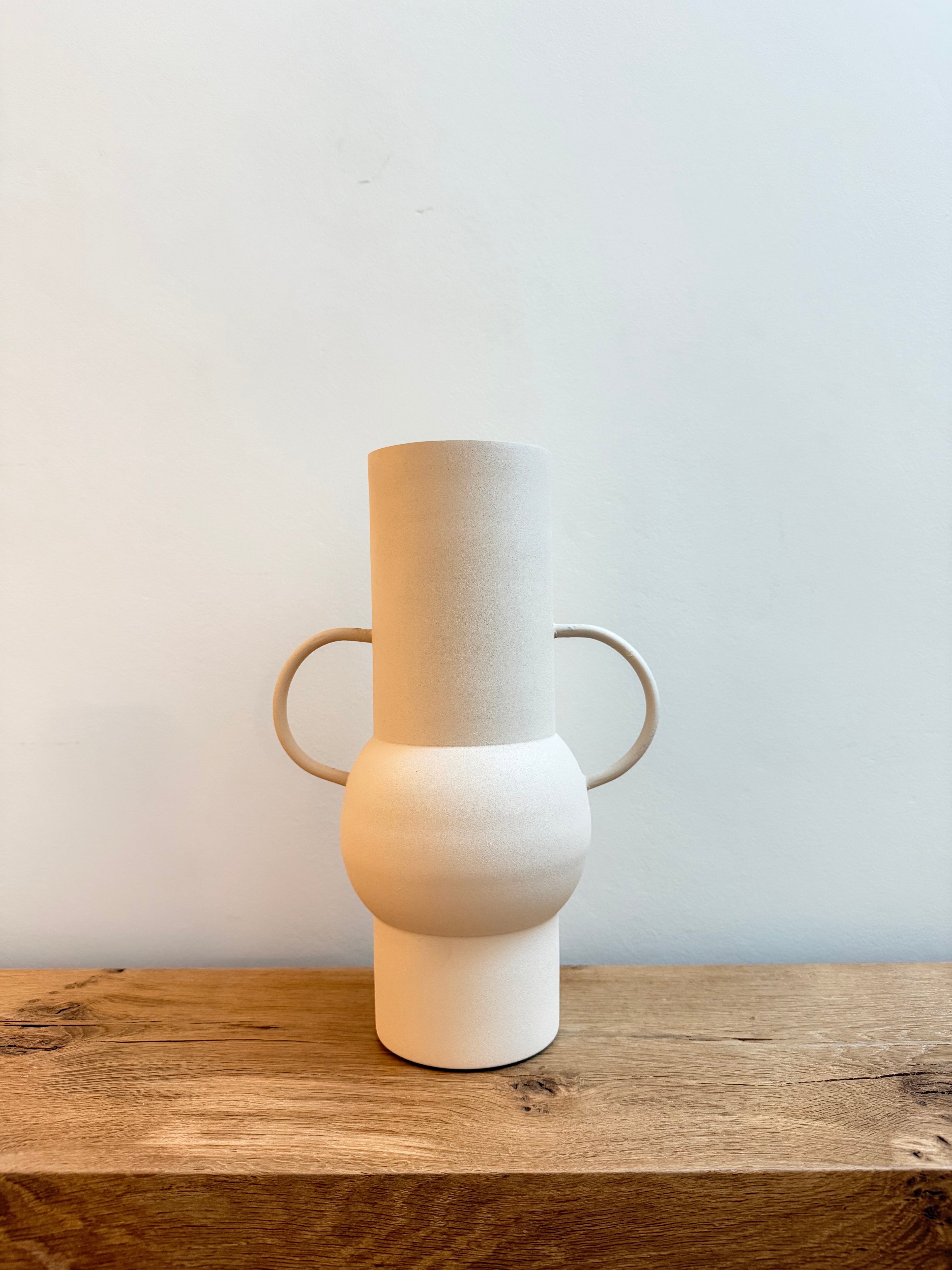 Beige vaas met structuur